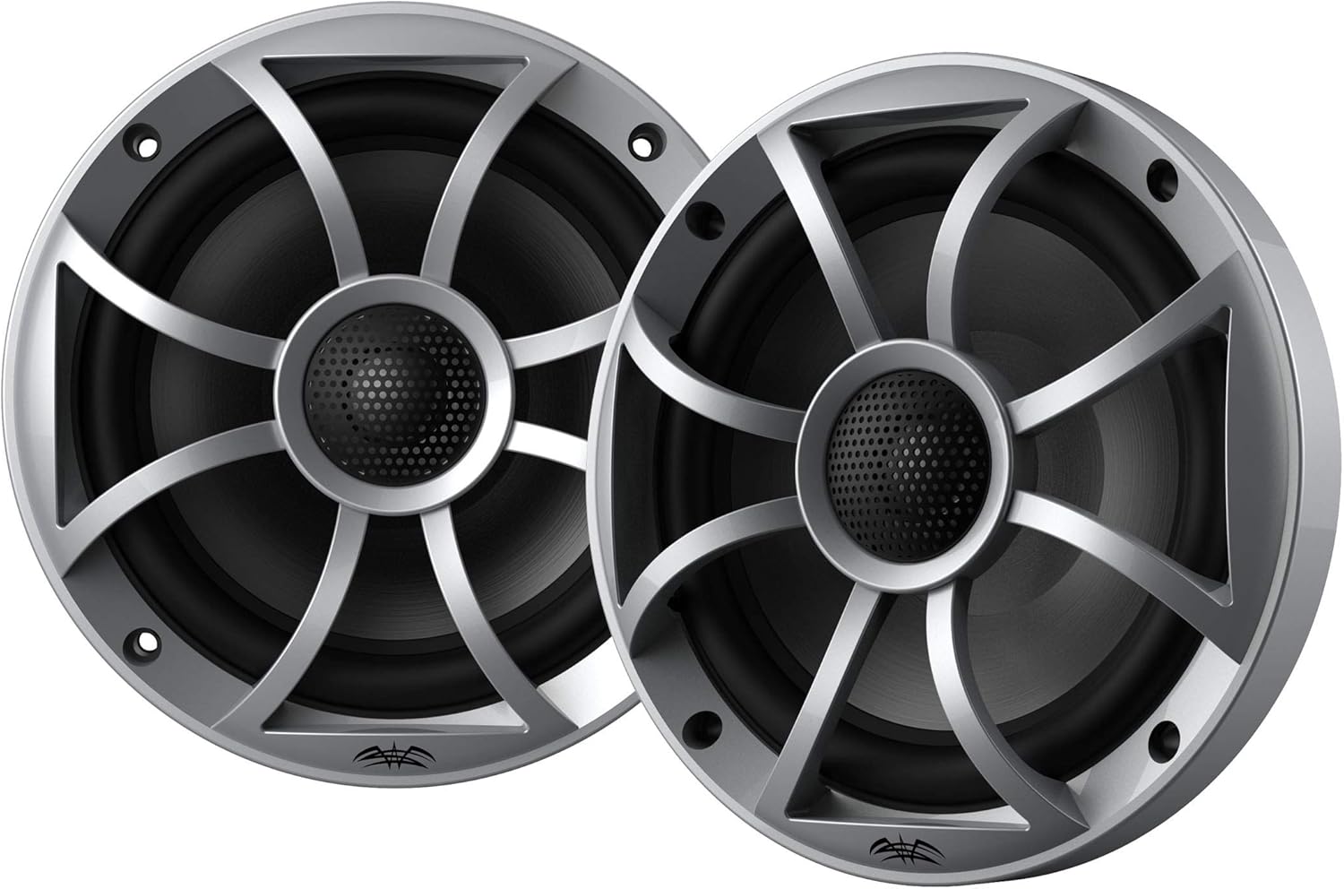 Fusion Entertainment MS-RA210 Marine AM/FM/BT/NEMA2000/SiriusXM Ready Stereo with 2 Pair Wet Sounds RECON6-S High Output 6.5 inches Marine Coaxial Speakers, Silver Grill