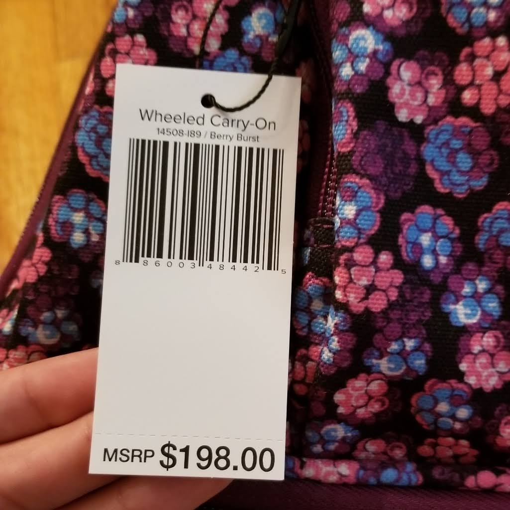 Vera Bradley Wheeled Carry on in Berry Burst
