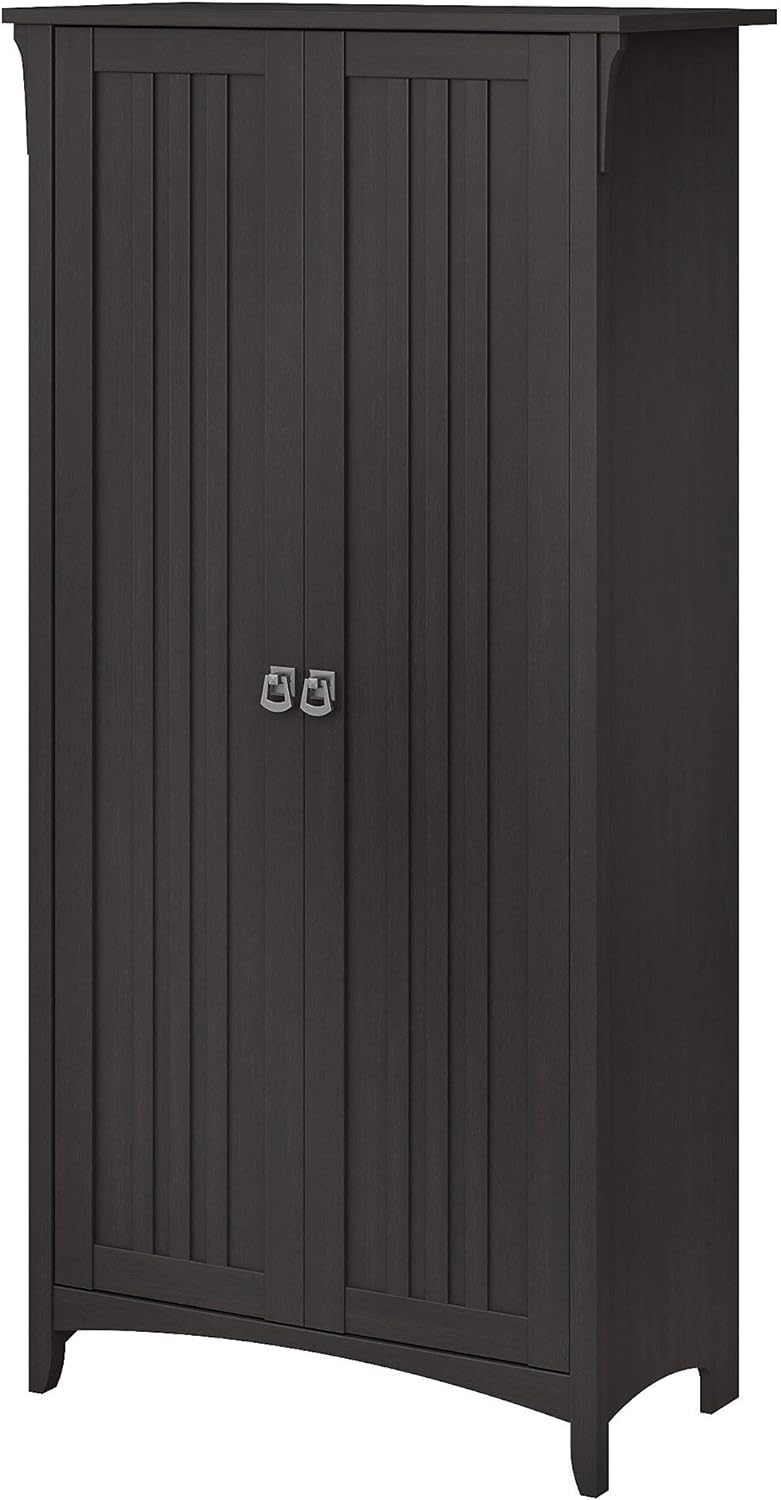 Bush Furniture Salinas Tall Storage Cabinet with Doors in Cape Cod Gray