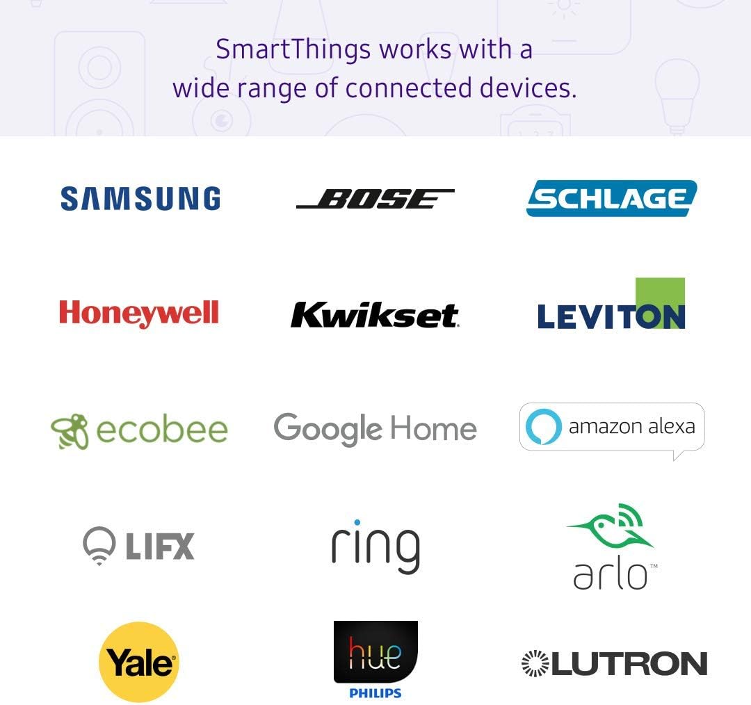 Samsung SmartThings Hub 3rd Generation [GP-U999SJVLGDA] Smart Home Automation Hub Home Monitoring Smart Devices - Alexa Google Home Compatible - White (Renewed)
