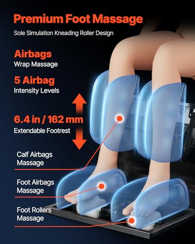 VEVOR Massage Chair, 4D Full Body Zero Gravity Recliner with SL Track, Yoga Stretch, AI Voice Control, Heat, Foot Roller, Retractable Pedal, 36 Airbags, LCD, Armrest Controls, Rolling Base