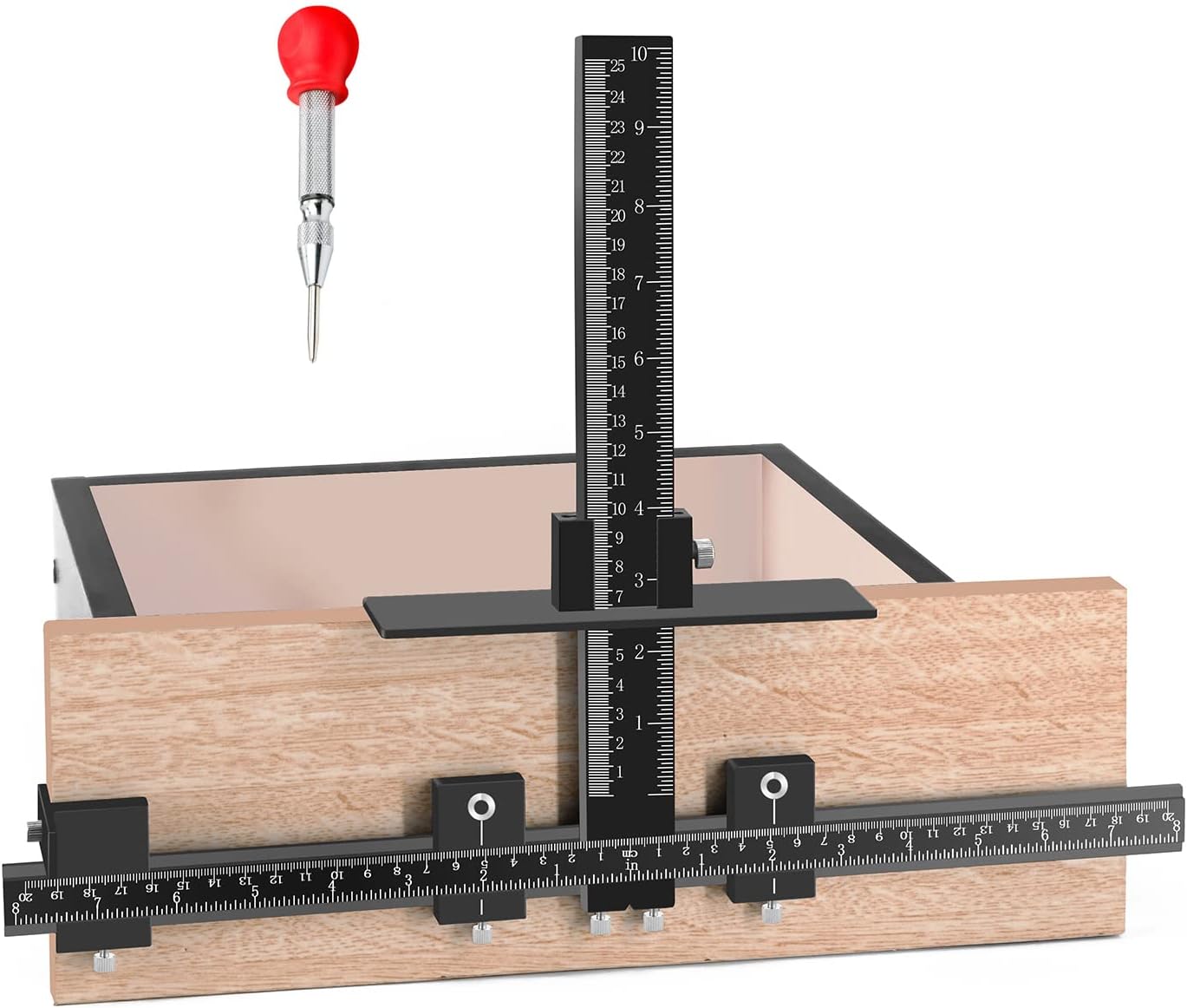 King&Charles Cabinet Hardware Jig, Aluminum Alloy Cabinet Handle Jig - Cabinet jig for handles and pulls, Drill Guide Sleeve Drawer Pull Jig Tool for Cabinet Knobs Pulls.