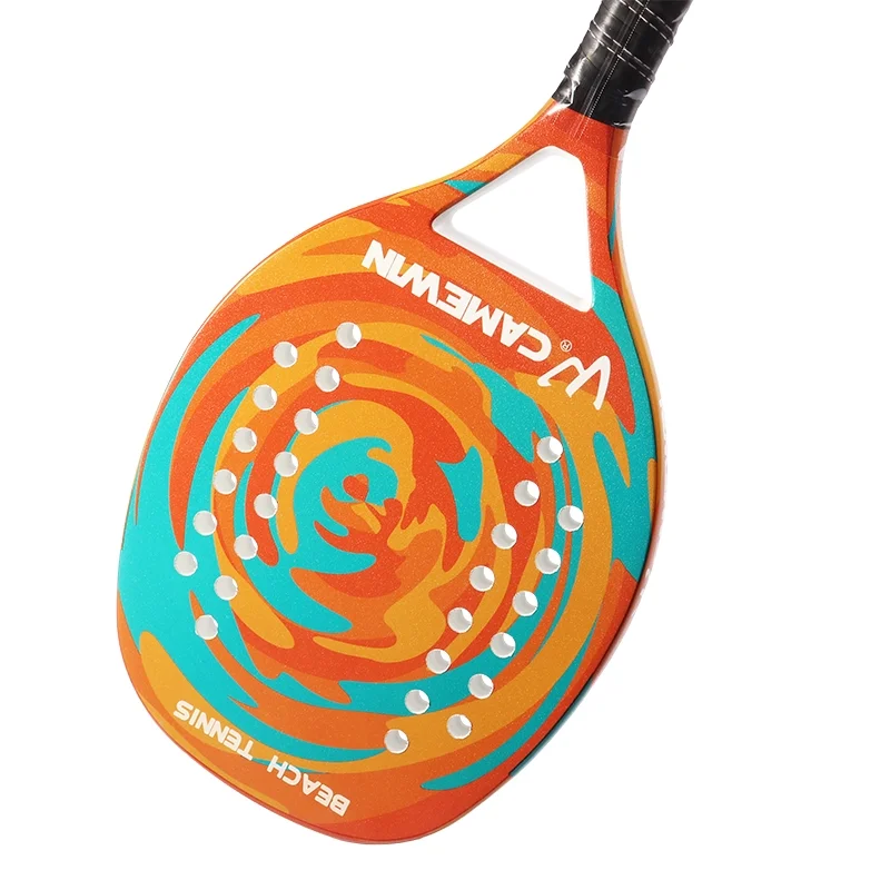 Beach Tennis Racket Carbon Fiber Grit Face EVA Memory Foam Core Beach Tennis Paddle Racket with Cover Bag