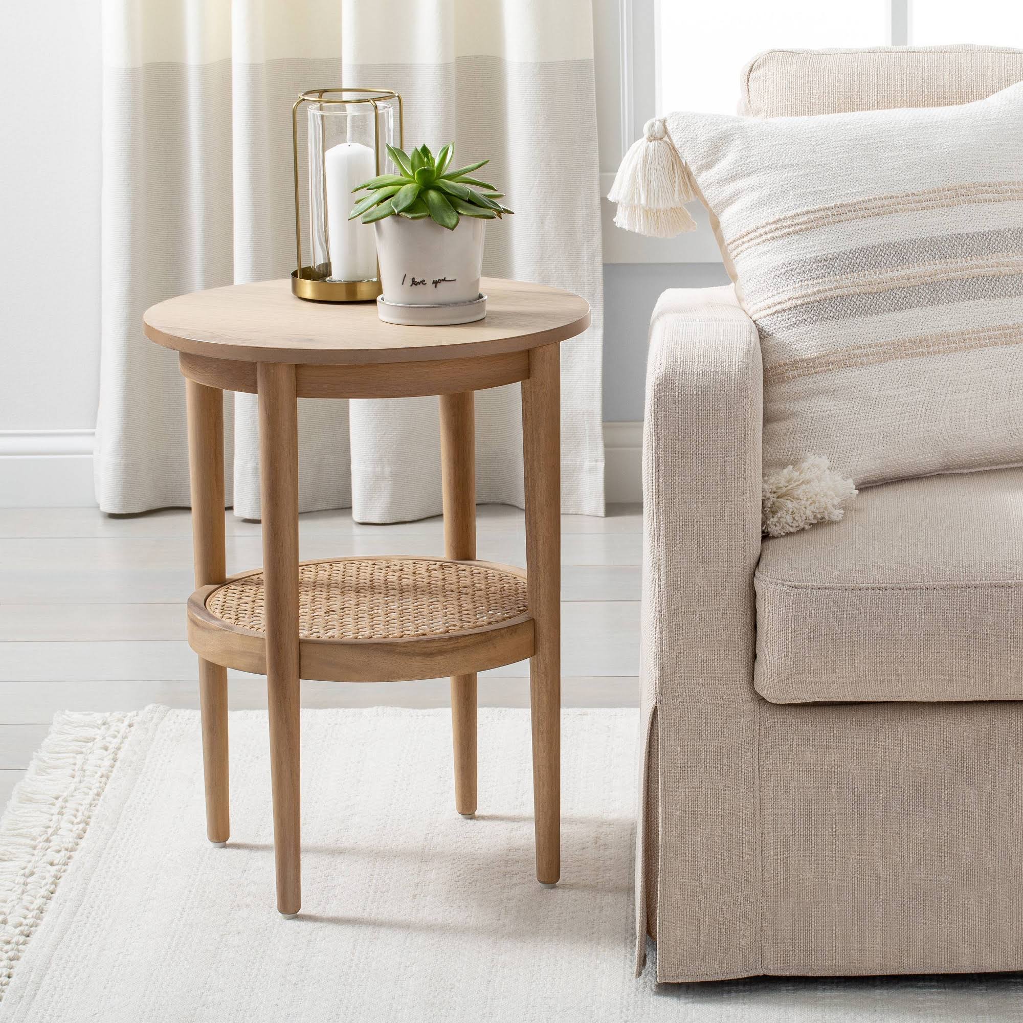 Wood u0026 Cane Round Accent Table - Hearth u0026 Hand with Magnolia