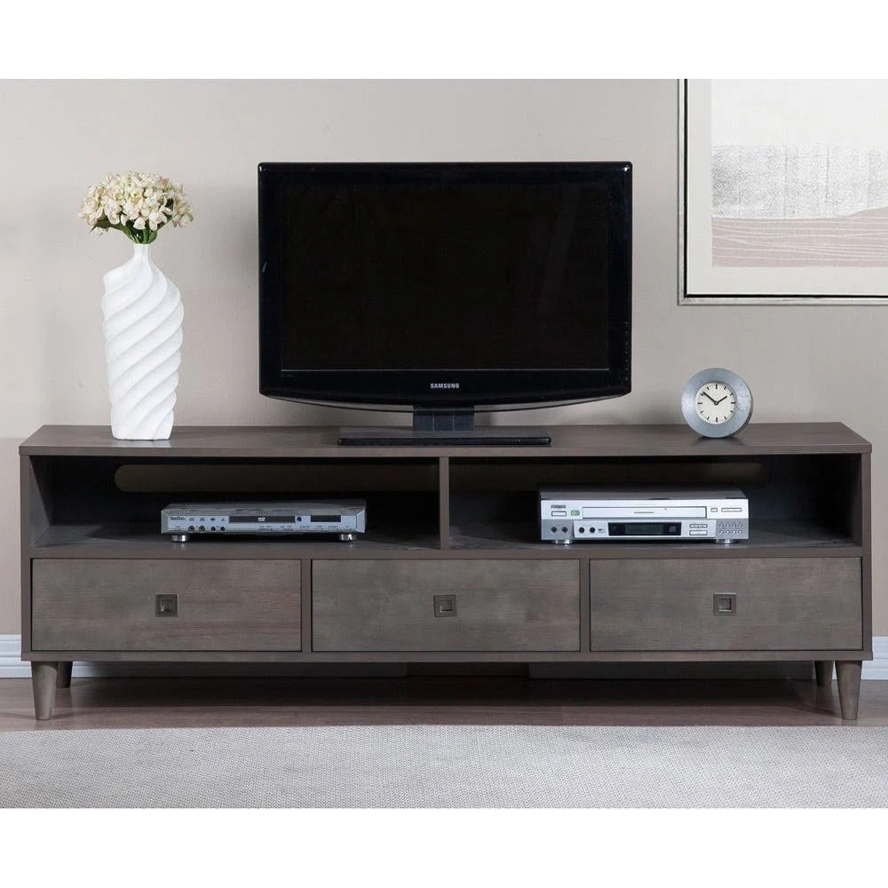 Strick u0026 Bolton Marley Rubberwood Grey Entertainment Center, Gray