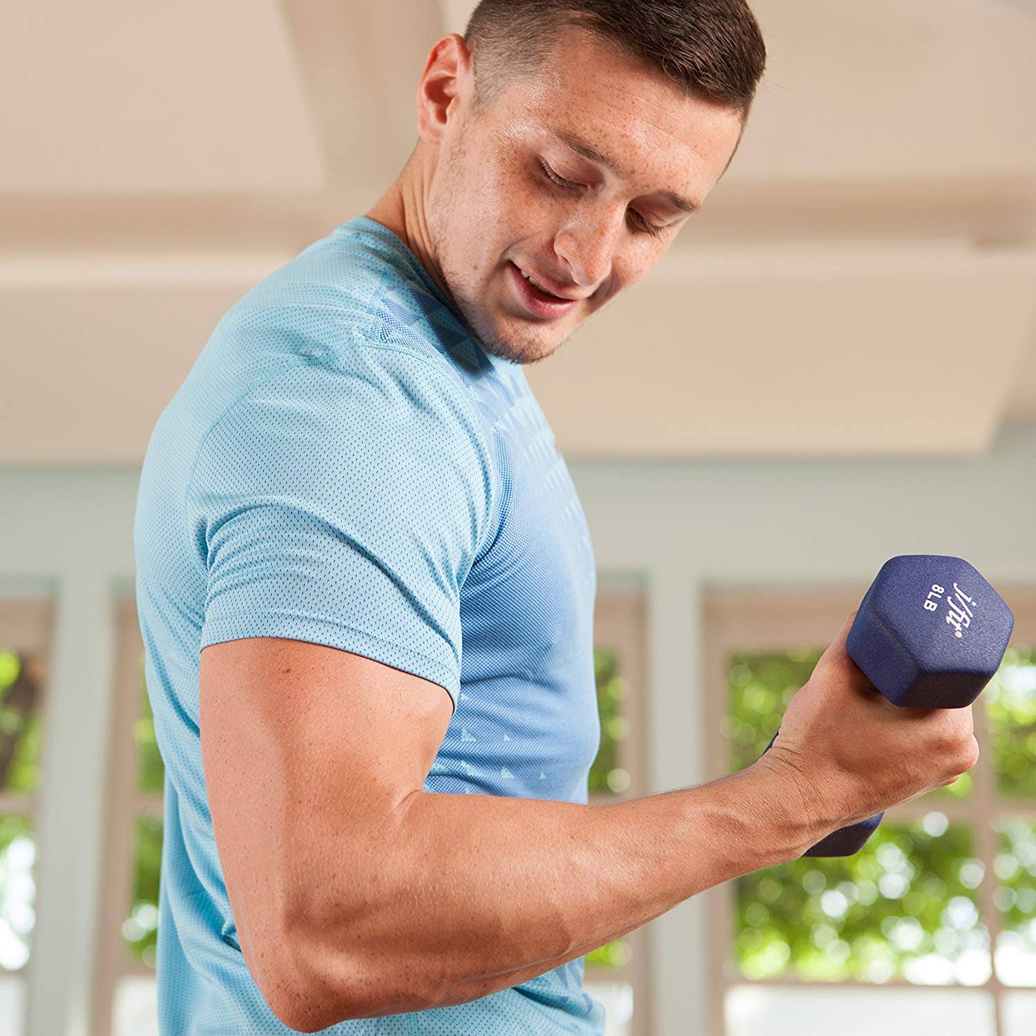 J/fit Dumbbell Set w/Durable Rack | Solid Design | Double Neoprene Coated