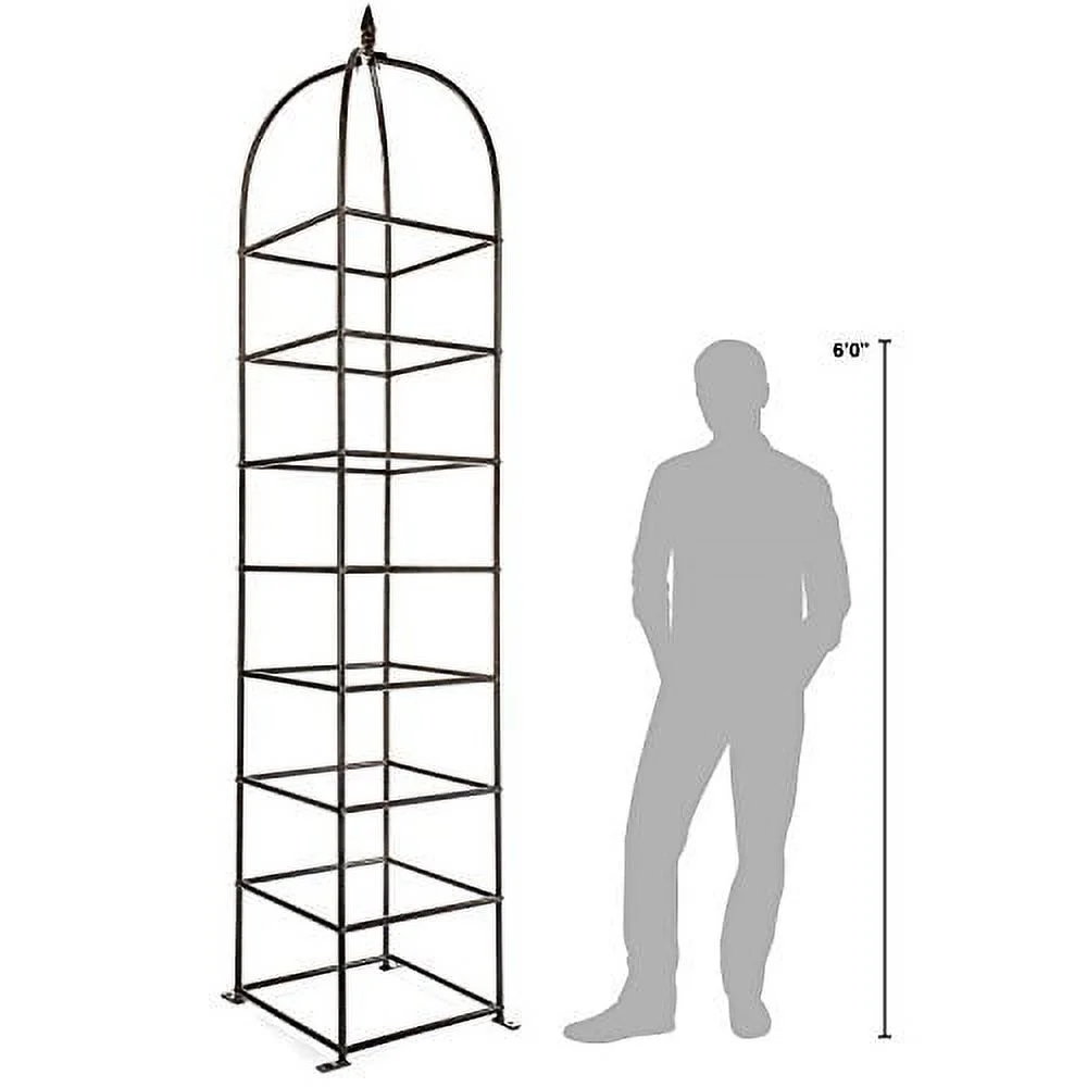 H Potter Trellis Large Obelisk for Climbing Garden Plants Weather Resistant Iron and Metal Vertical Yard Art - Curated Treasures Market