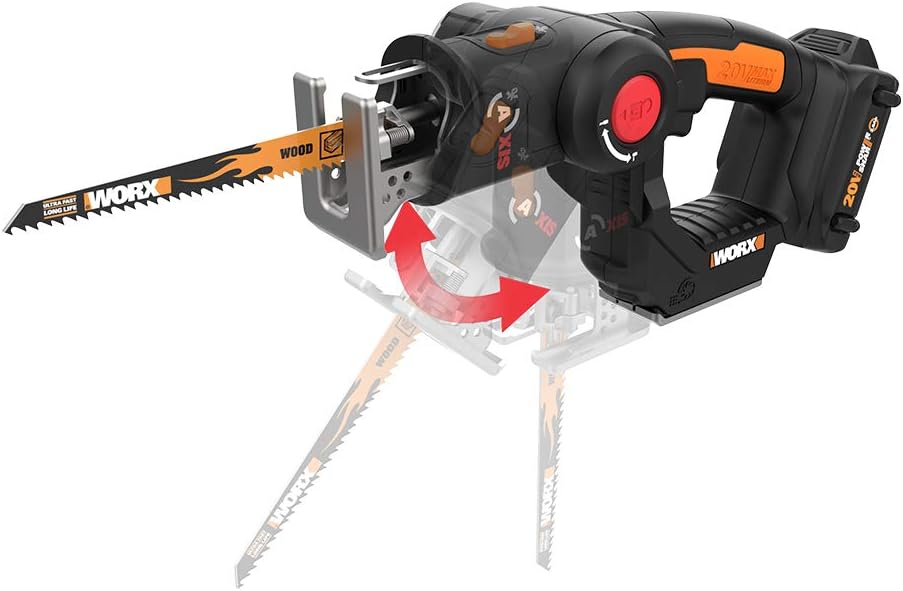 WORX WX550L.9 20V Power Share Axis Cordless Reciprocating & Jig Saw (Tool Only) Pack of 2