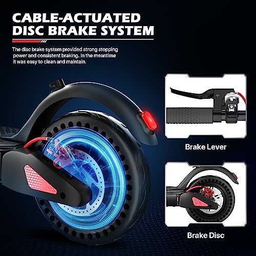 MoNiBloom E-Scooter Electric Kick Scooter w/LED Display and Bluetooth APP, Portable Folding Commuting Scooter for Adults & Teens
