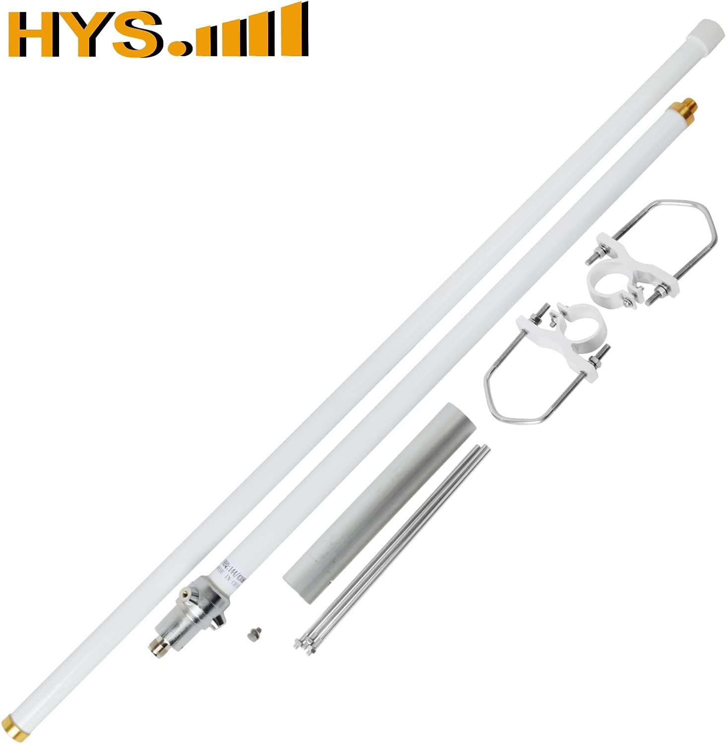 HYS Dual Band 144/430 MHz Heavy-Duty Fiberglass Vertical Base Antenna 5.7ft, SO-239 Connector 4.5/7.2dBi High Gain Pre-Tuned Repeater Antenna