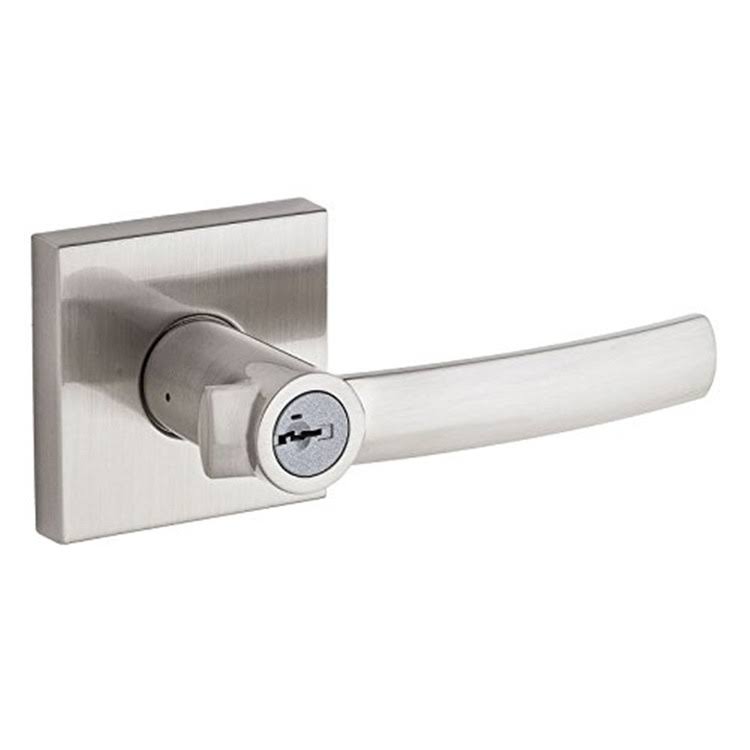 Kwikset 156SYLSQT-15S Sydney Square Entry Door Lock, Satin Nickel