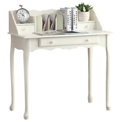 Stalter Secretary Desk with Hutch Lark Manor Color: Antique White