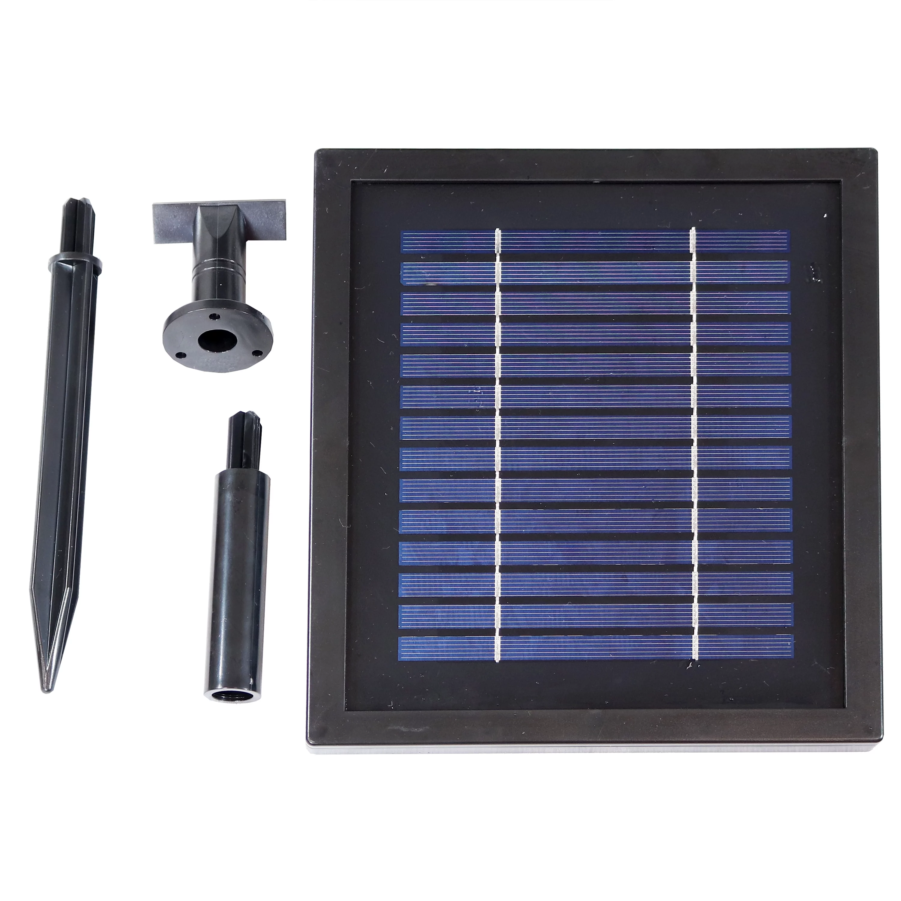 Sunnydaze 2-Tier Solar Outdoor Water Fountain with Battery Backup - Black Finish - 35" H