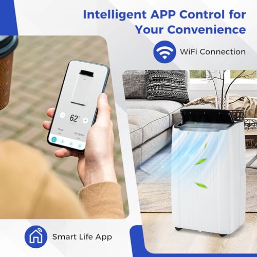 DORTALA Portable Air Conditioner, Smart Floor Standing Quiet 4-in-1 AC Unit with Heater, Fan & Dehumidifier, 24H Timer & APP, Remote Control