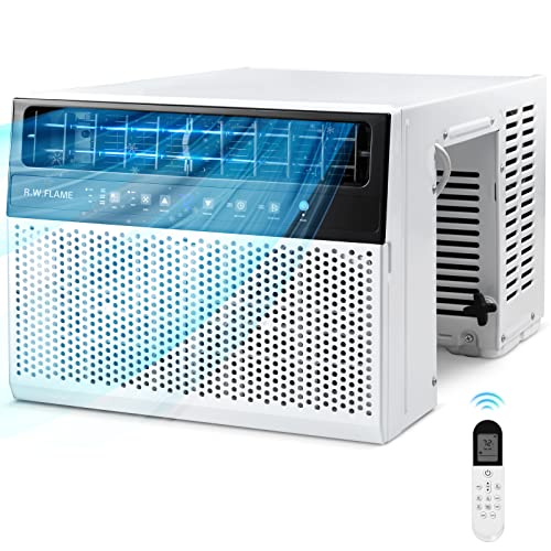 R.W. FLAME U-Shaped Window Air Conditioner with Full Window View, Ultra Quiet AC Unit, Remote Control, Cools up to 450 Sq. Ft. Living Room/Bedroom/Home,Energy Efficient,Washable Filter