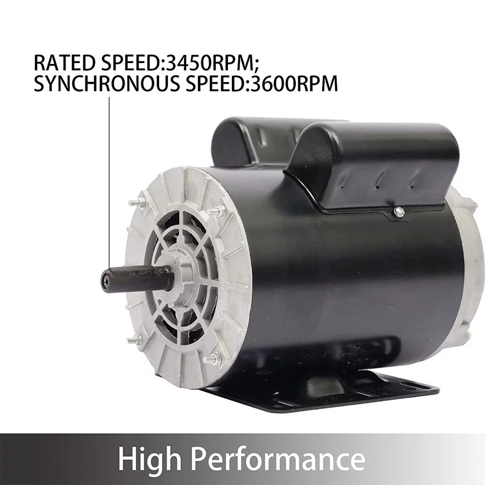 5 HP SPL 3450RPM P56 Frame Single Phase Air Compressor Shaft 60HZ 208-230 Volts Electric Air Compressor Motor