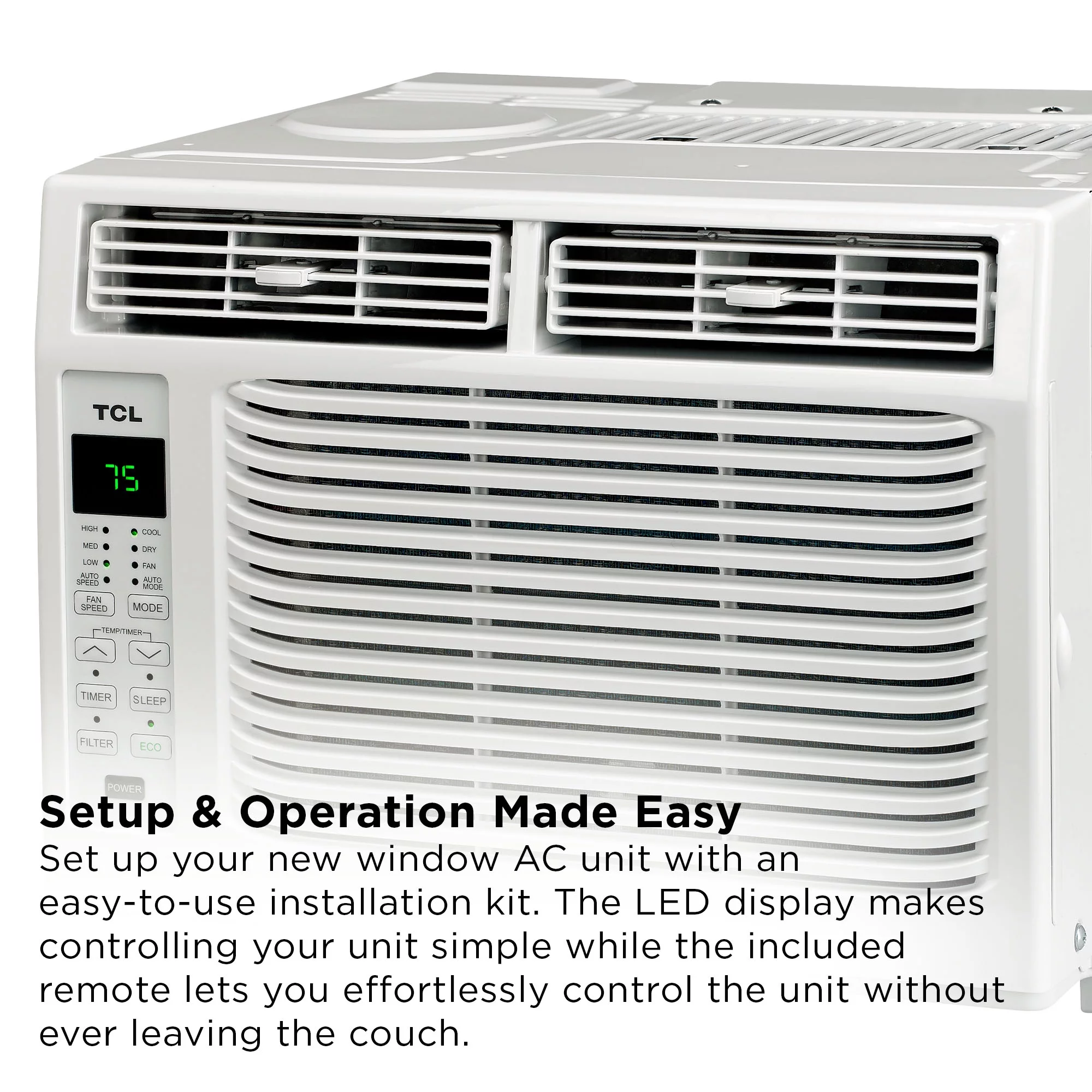 TCL 6,000 BTU 115-Volt Window Air Conditioner with Remote, White, W6W31
