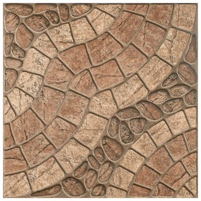Affinity Tile FCL18DAK Sendero - 17-3/4x22 Square Tile - Textured Visual - Sold by Carton (22.5 SF/Carton) Brown Flooring Tile F