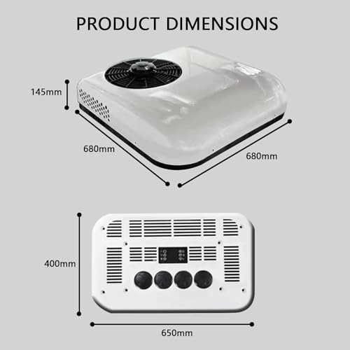 RV Rooftop Air Conditioner, 12V/24V Air Conditioning for Minivans, Camper Air Conditioner for RV Bus Truck Vehicle Camper