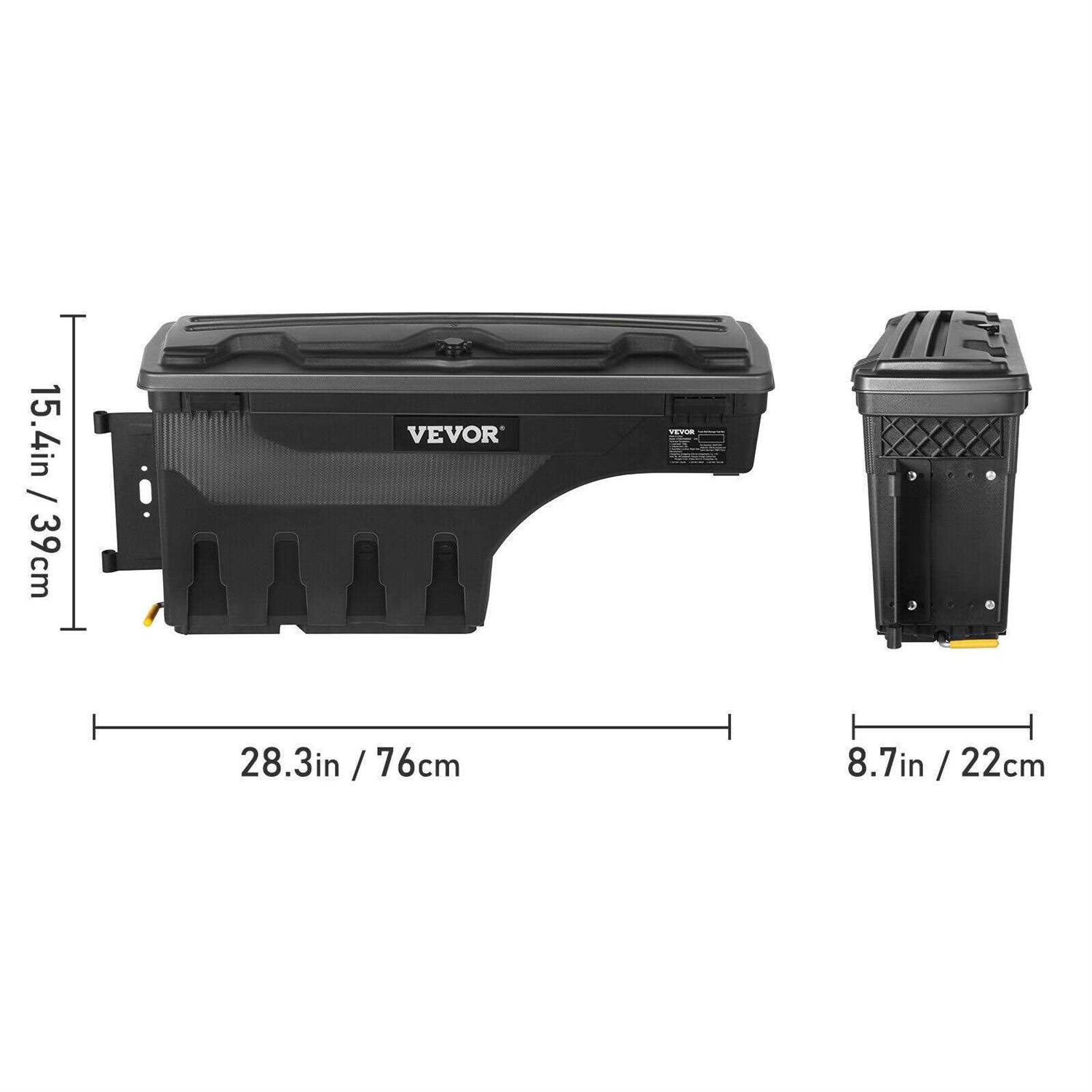 VEVOR Truck Bed Storage Box Lockable Lid Waterproof ABS Wheel Well Tool Box 6.6 Gal/20 L - Shop Hardware Tools Online Store