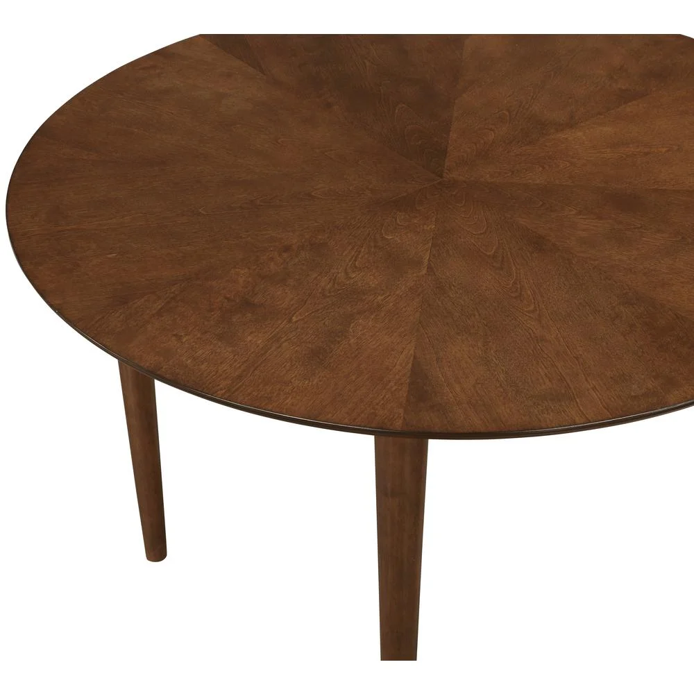 Comfort Pointe Bonito Burnt Orange Velvet 5-Piece Dining Set in Walnut Finish