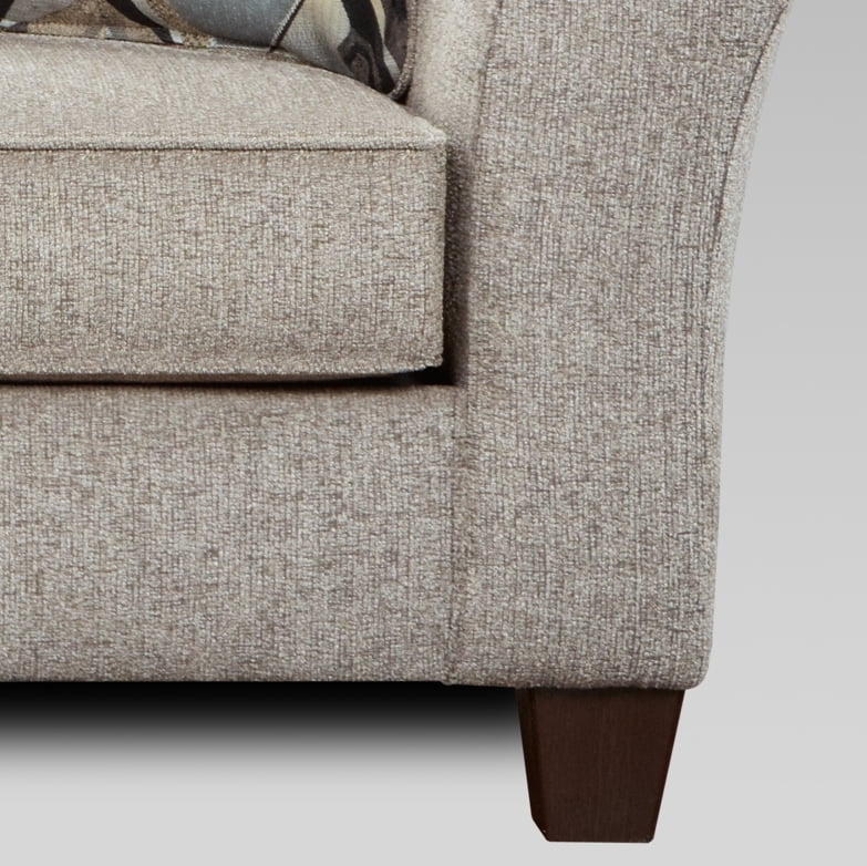 Roundhill Furniture Camero Pillowback Sofa and Loveseat Set, Fabric, Platinum