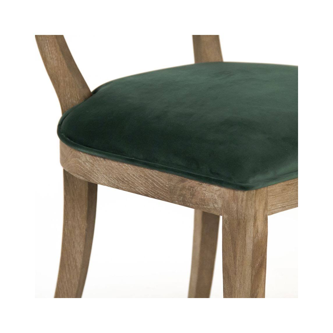 Zentique Green Velvet Carvell Side Chair