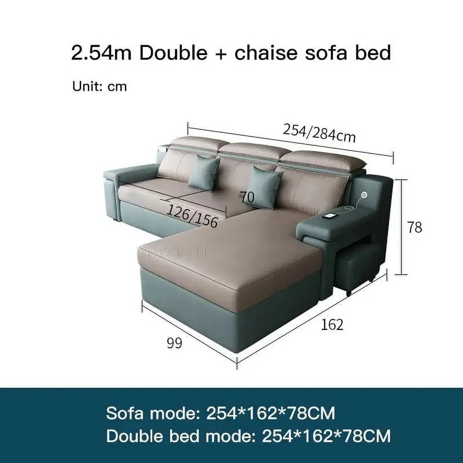 Modern Multifunctional Technology Cloth Sofa Bed Living Room Small Apartment Storage Folding Sofa Chaise Smart Home Furniture