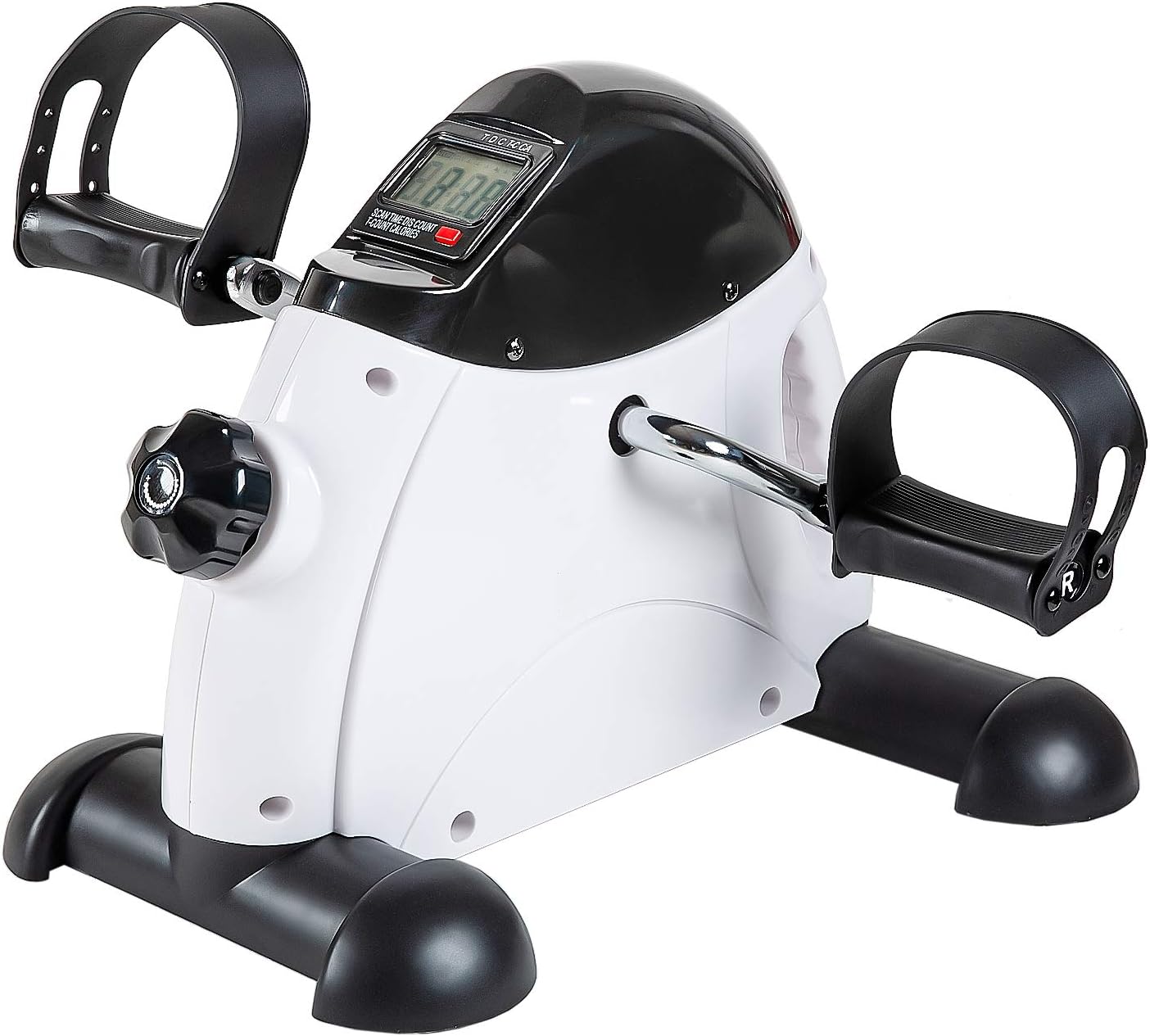 Under Desk Bike Pedal Exerciser - TABEKE Mini Exercise Bike for Arm/Leg Exercise, Pedal Exerciser for Seniors with LCD Display Pack of 2
