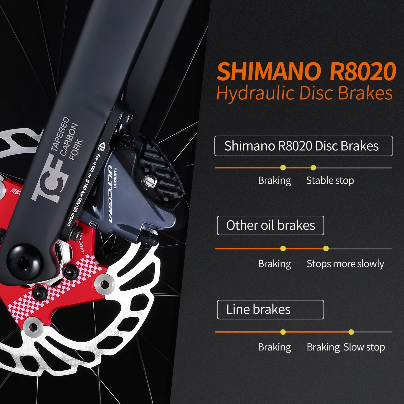 SAVADECK Carbon Fiber Road Bike, Complete Carbon Racing Road Bike 22 Speed with Shimano ULTEGRA R8000 Group Set and R8020 Hydraulic Disc Brake and Thru Axle System（47cm black red)