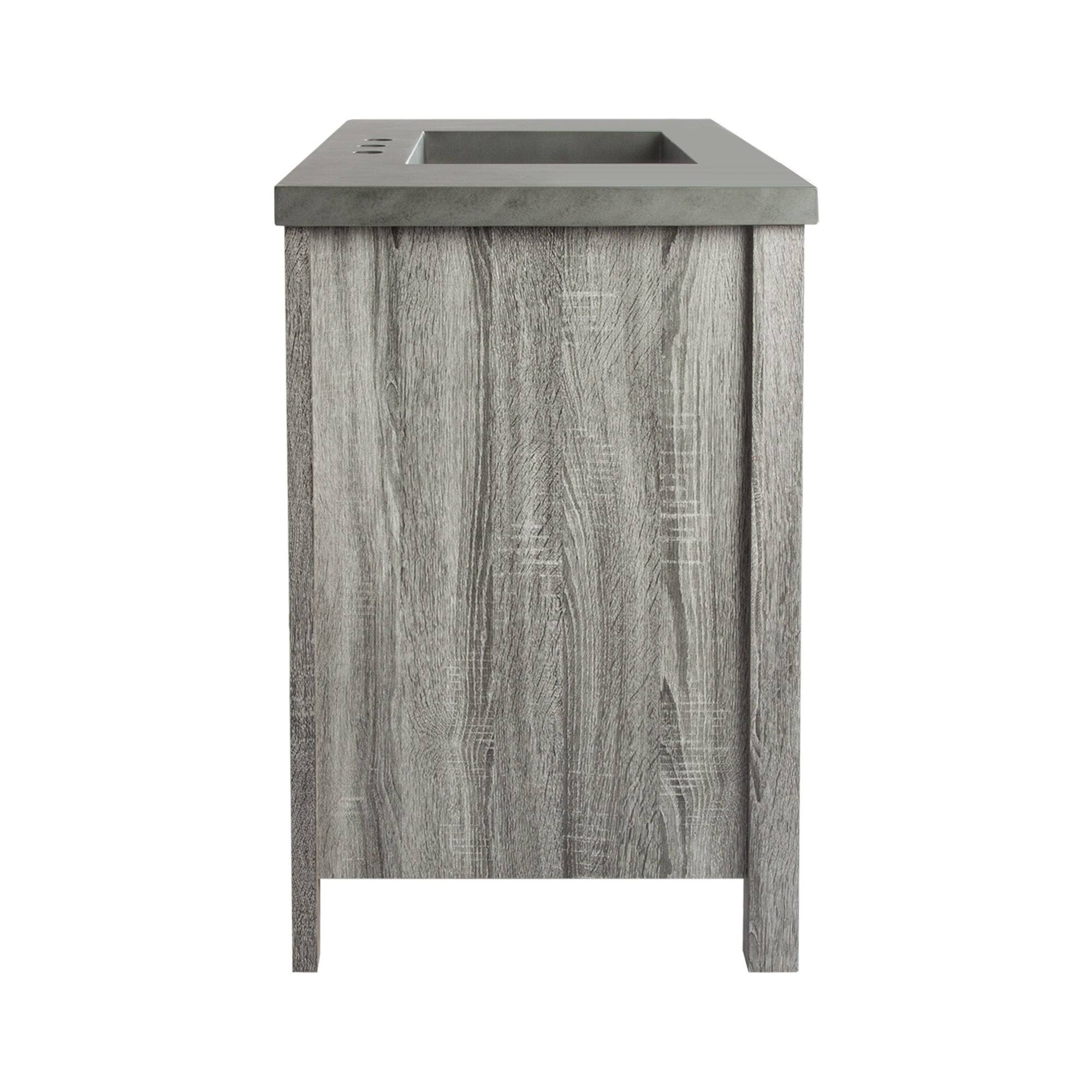 Saint Birch Cristopher Vanity Cabinet with 42-Inch Cement Top - Grey - Wood Finish/Natural Finish