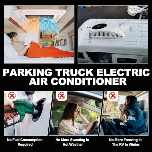 12V RV Air Conditioner with Heat Universal for RV Rooftop AC Unit, 12 Volt DC Air Conditioner A/C Heater Combo, Quiet 2 in 1 Heating and Cooling for Truck, Trailer, Boat, Motorhome, Camper, Caravan