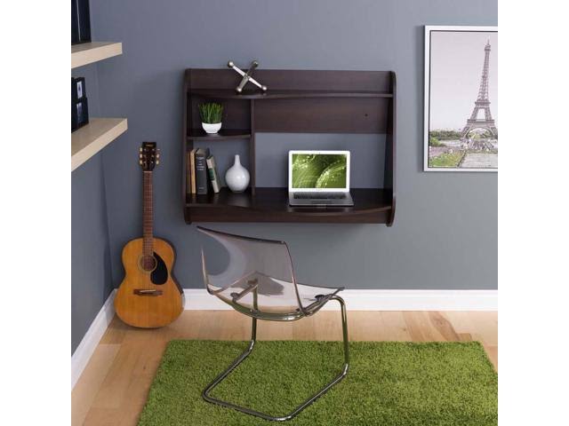 Prepac Kurv Floating Desk, Brown