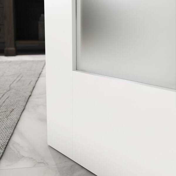 EightDoors 5-Lite Frosted Glass White Prefinished Solid Wood Core Barn Door - Shop Hardware Tools Online Store