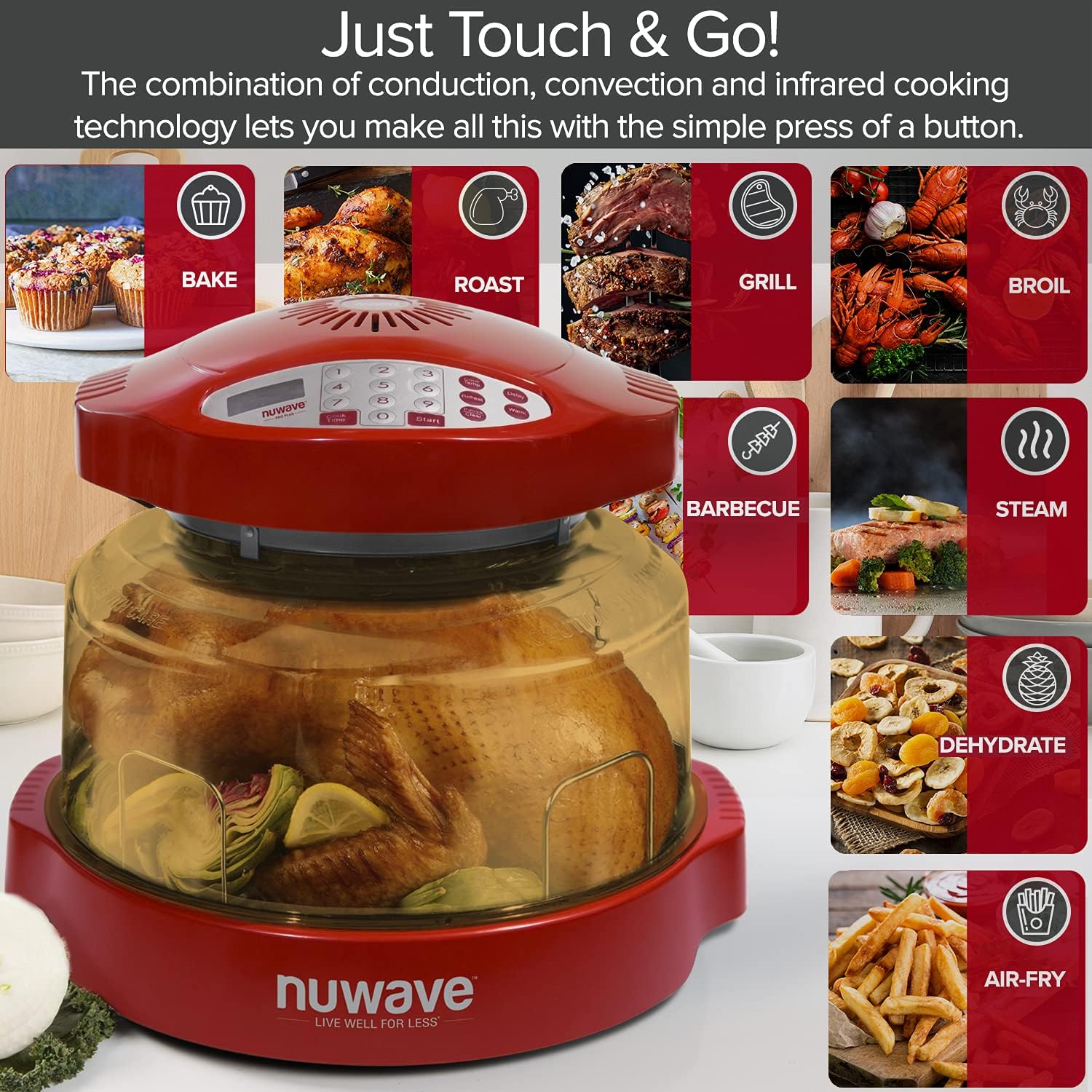NuWave 20633 Pro Plus Oven with Stainless Steel Extender Ring, Black