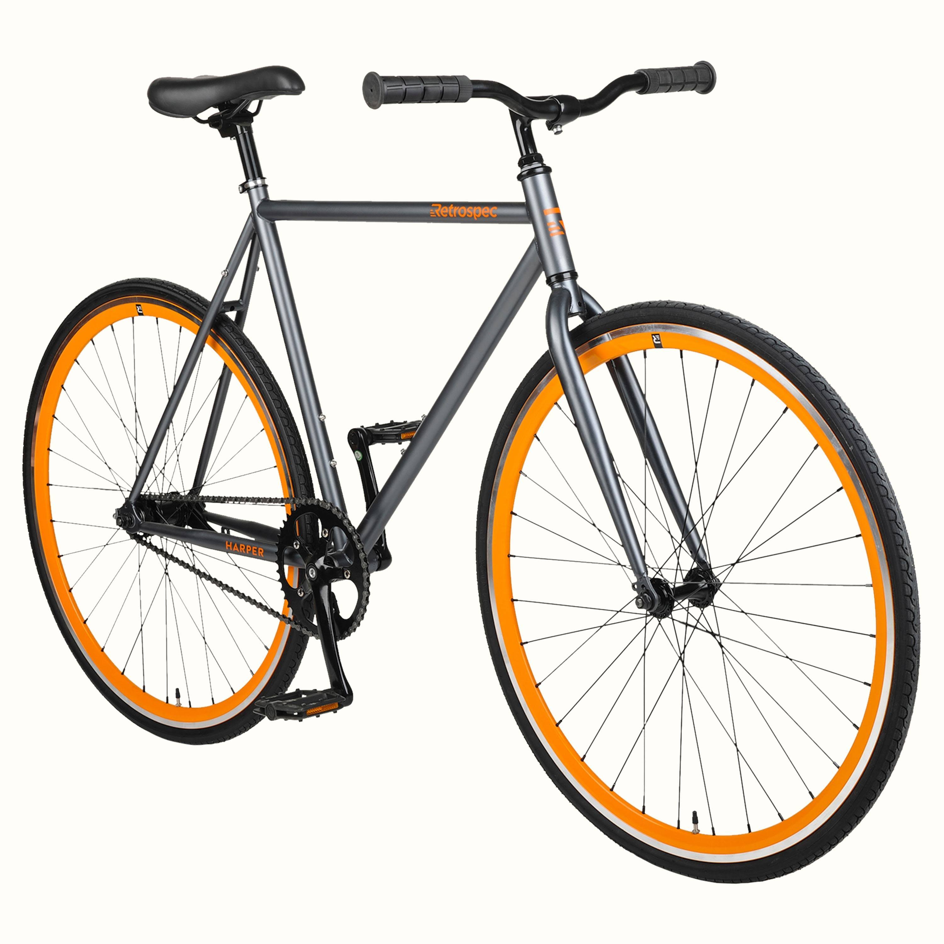 Retrospec Harper Coaster Fixie Style Single-Speed Commuter Bike with Foot BRAKE, Size 43cm - XS, Black