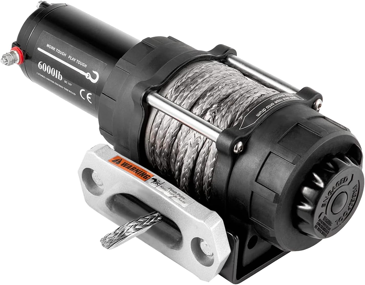 VEVOR Electric Winch 6000lb Load Capacity Truck Winch Synthetic Rope with Wireless Remote Control, Powerful Motor for ATV UTV Off Road Trailer