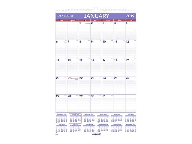 At-a-glance 2019 Monthly Wall Calendar