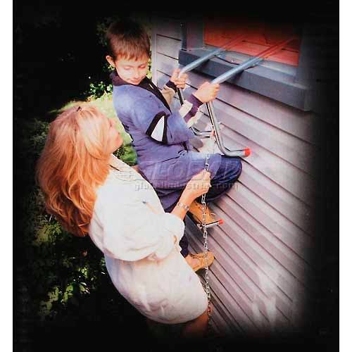 Safe-escape 1015 2nd Story 15 ft. Portable Fire Escape Ladder Fits 10 in. Thick Wall - Steel Chain