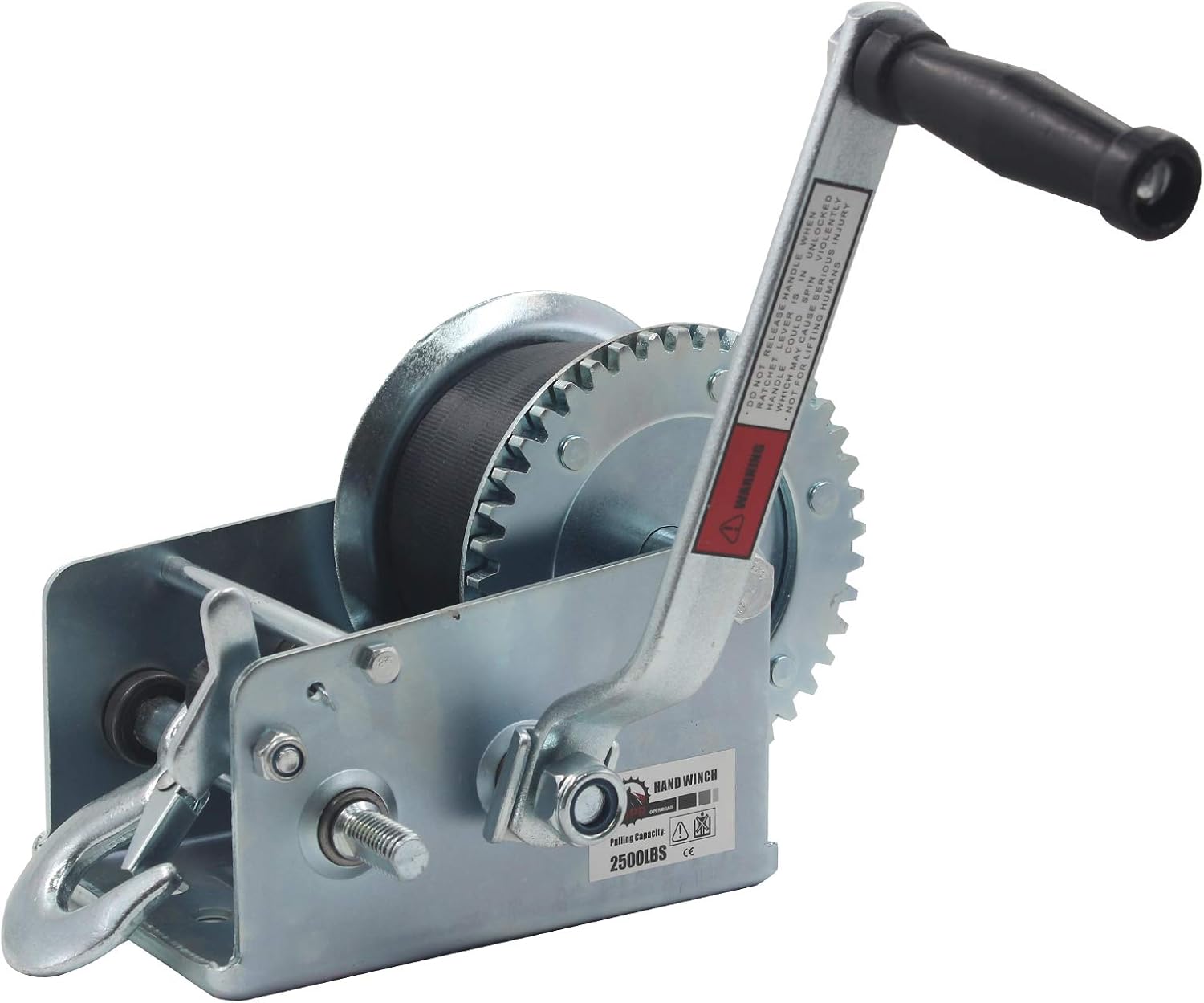 OPENROAD Baot Winch 2500lbs Hand Winch, with 32ft Steel Cable and 2 Speed switchable, for Boat Trailer Towing Winch Pack of 2