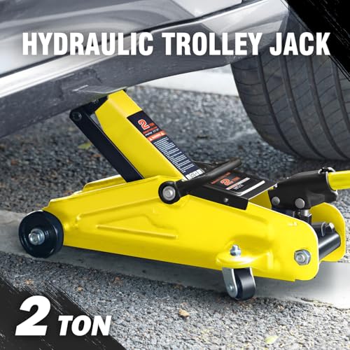 DNA MOTORING Floor Jack 3 Ton (6000 lbs) Capacity, Fast Lift Service Jack Low Profile Steel Heavy Duty Hydraulic Car Jack, Lifting Range 3"-20", Black, TOOLS-00475-BK