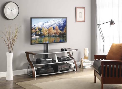 Whalen Furniture 3 in 1 Console for Most Flat Panel TVs Up to 65 Brown