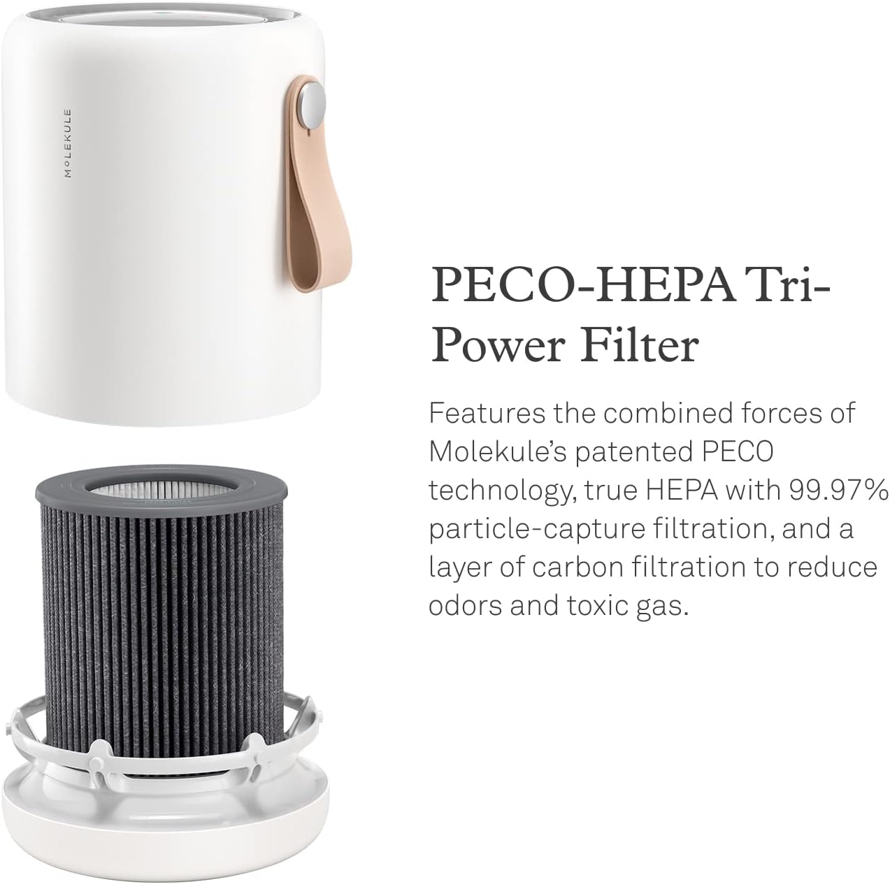 Molekule PECO-HEPA Tri-Power Filter Air Mini and Mini+ | Air Purifier Replacement Filters with PECO and HEPA Technology & Molekule Air Pre-Filter (2pk) & Molekule Air-PECO Filter, White