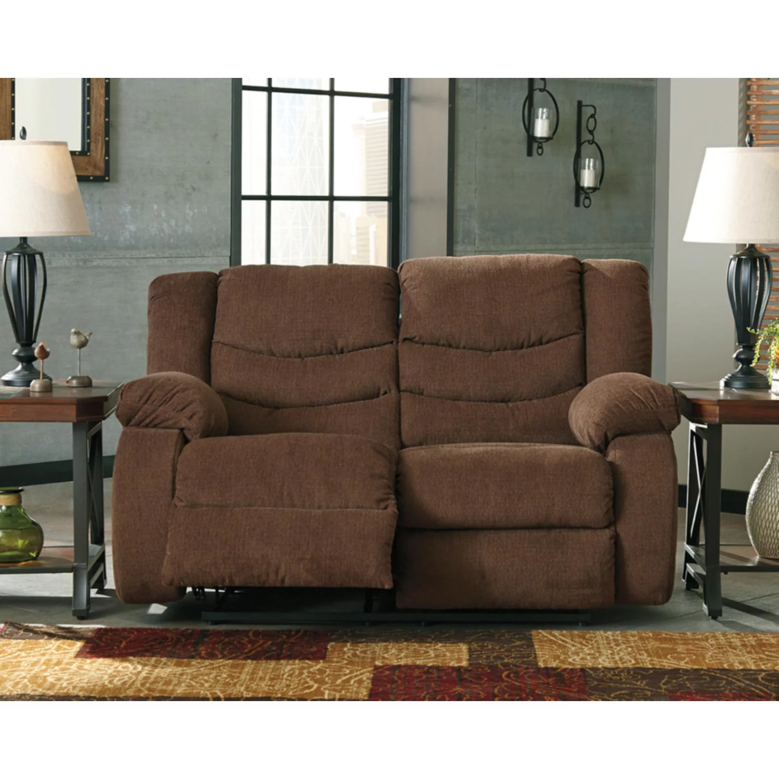 Signature Design by Ashley Tulen Reclining Loveseat in Mocha