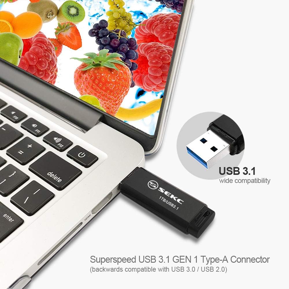 SEKC 1TB USB 3.1 Flash Drive, Read Speed up to 200MB/s, Black - SDA201T