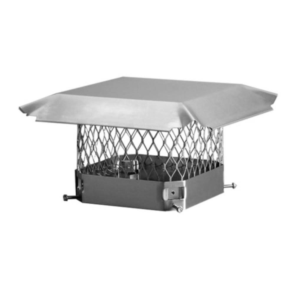 HY-C 13 x 13 Draft King SS Single Flue Bolt-On Chimney Cap - 3/4x22 Mesh