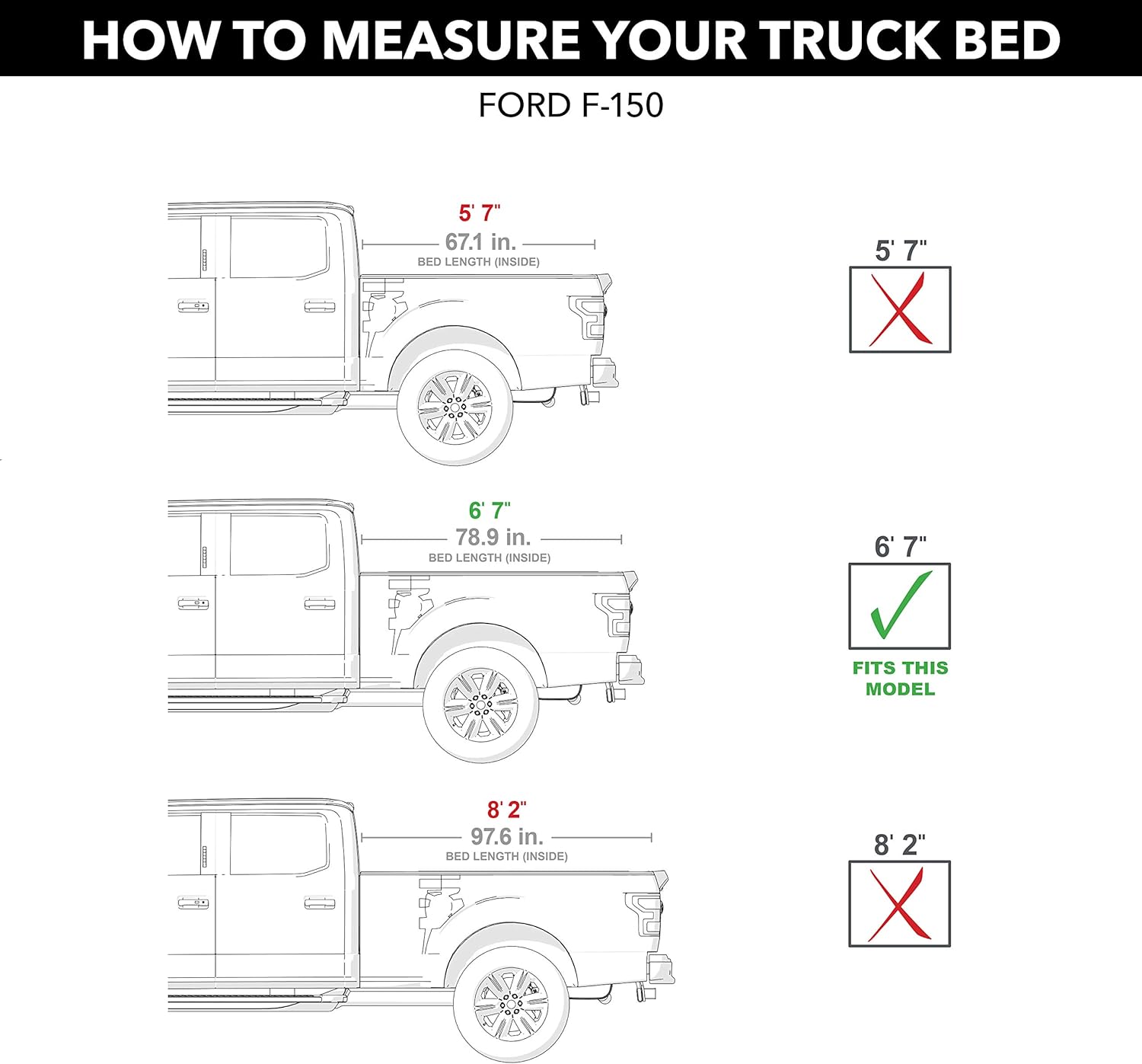 Gator EFX Hard Tri-Fold Truck Bed Tonneau Cover | GC24020 | Fits 2015 - 2020 Ford F-150 6' 7" Bed (78.9")