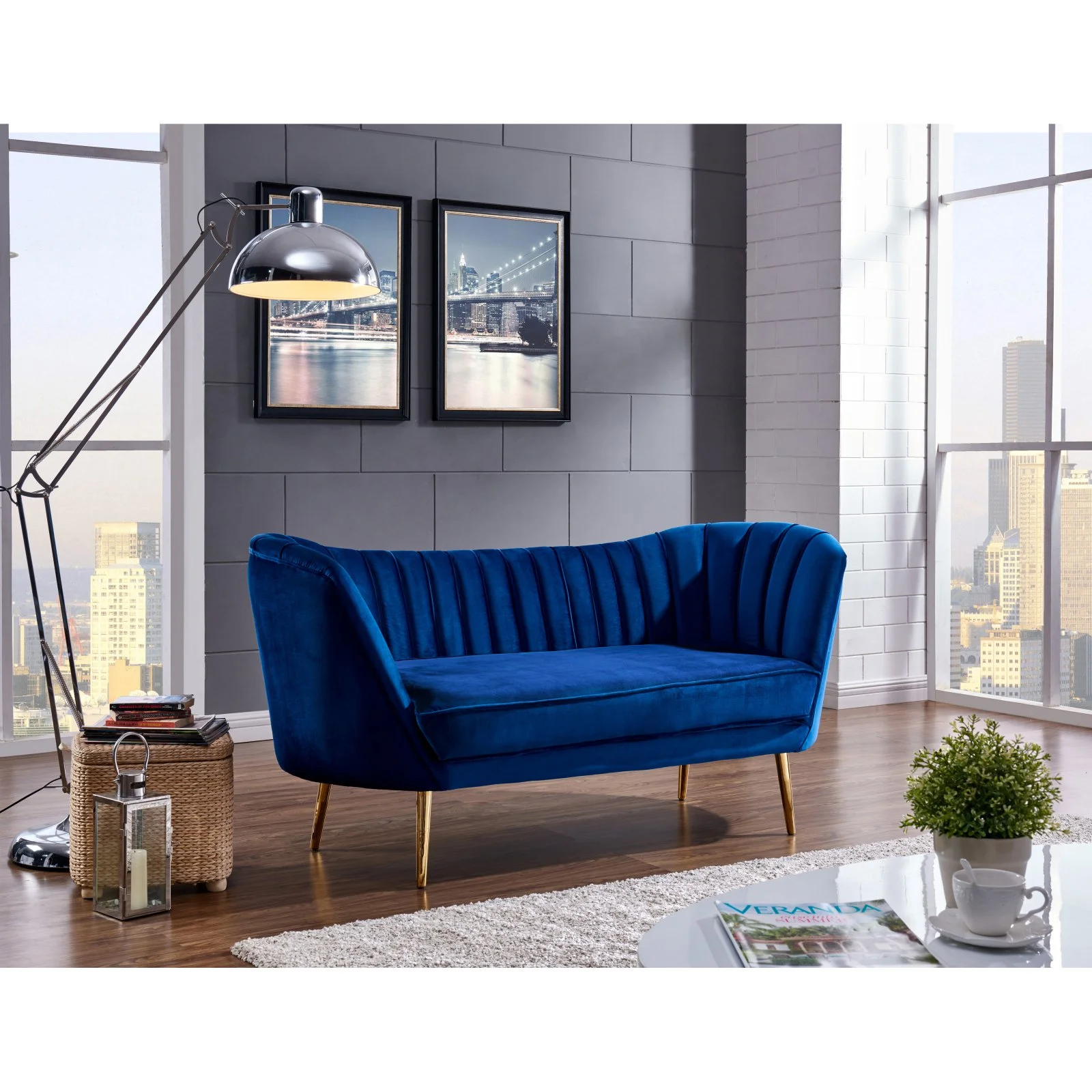 Meridian Furniture Margo Cream Velvet Loveseat