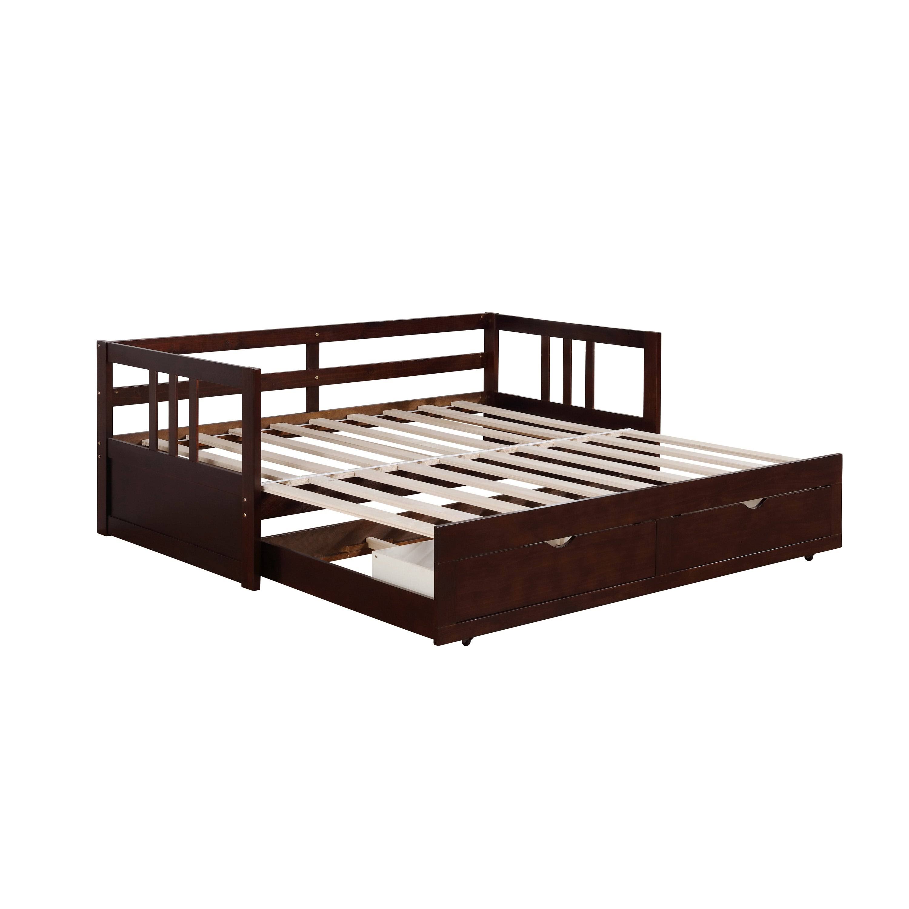 Furniture of America Abrielle Twin/King Expandable Storage Daybed - Brown