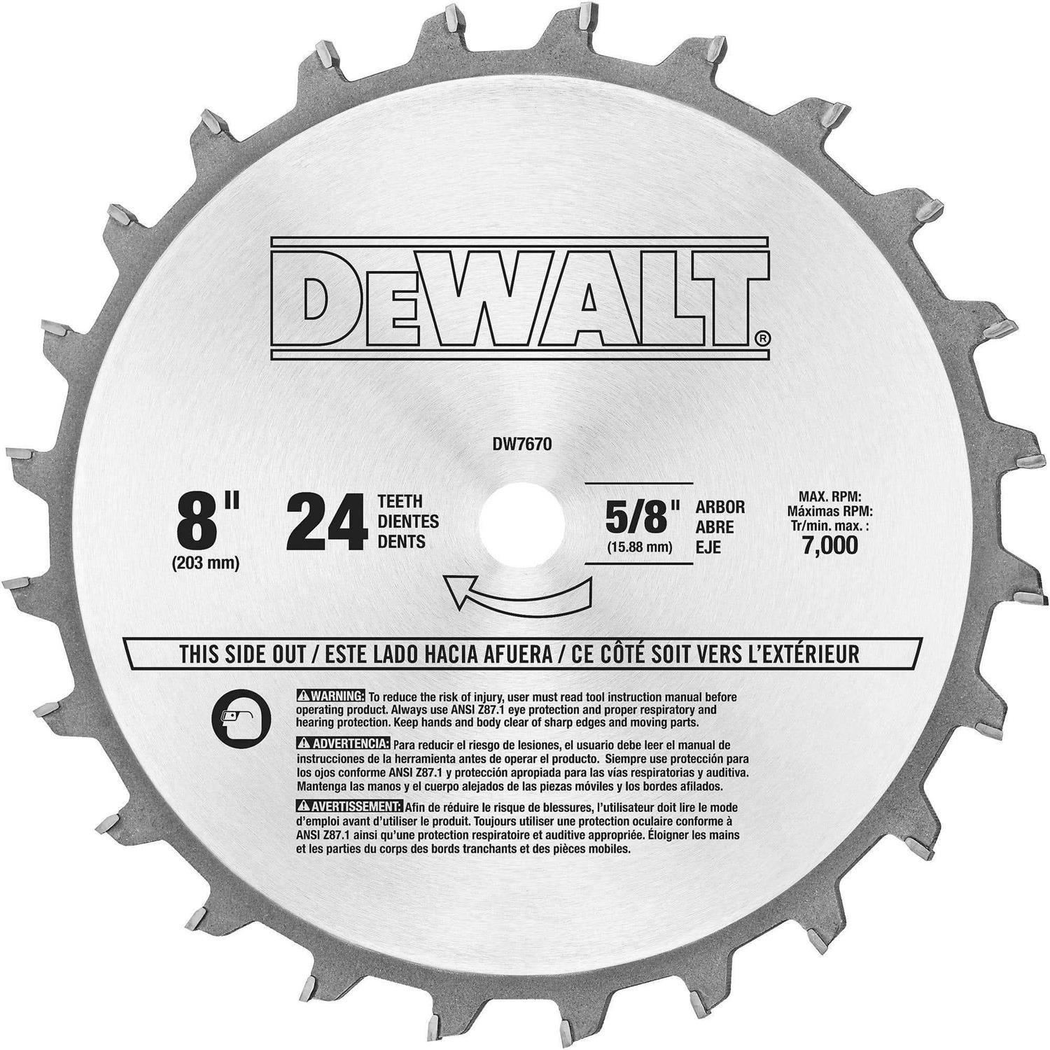 DeWalt 8 24-T Stacked Dado Set DW7670 - Shop Hardware Tools Online Store
